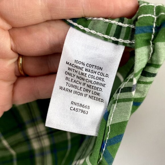 Tucker + Tate Green Plaid Button Up XL (14/16) - Picture 5 of 8